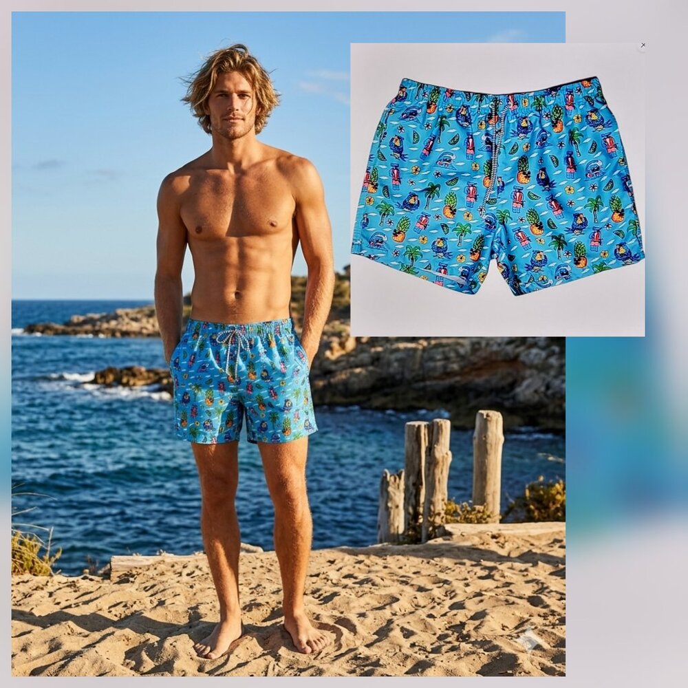 Boardies x Mulga Koala Pineapple Funky Colorful Men's Swim Trunks with Pockets